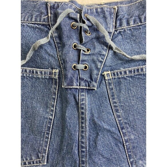 Vintage Polo Jeans Co. Ralph‎ Lauren Denim Shorts With Lace-Up Back & Pockets - Picture 3 of 4
